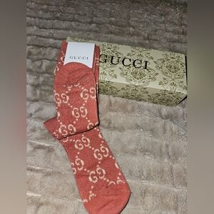 Coral Color Logo Socks"